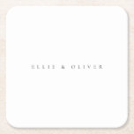 Schwarz-Weiß-Boho Hochzeit modern Rechteckiger Pappuntersetzer<br><div class="desc">Schön schwarz-weiß,  schlicht,  elegant,  minimalistisch Untersetzer. Vollständig anpassbar mit Ihren Namen.</div>