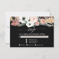 Schwarz-weiß Boho Pampas Grass Tropical Floral UAW