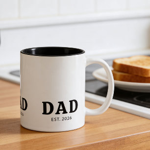 Schwarz-Weiß-Bold-Papa-Etabliert Zweifarbige Tasse