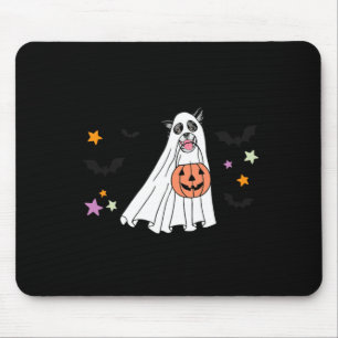 Schwarz-Weiß Border Collie Boo Hund Halloween Mousepad