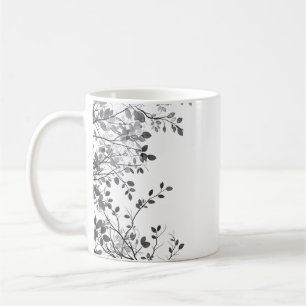 Schwarz Weiß Botanisch Kaffeetasse