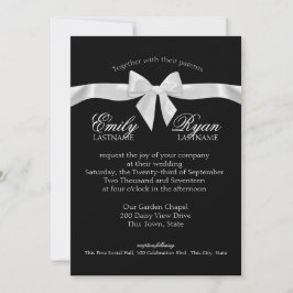 Schwarz-Weiß-Bow-Hochzeit Einladung