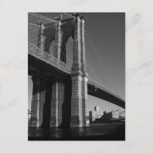 Schwarz-Weiß-Brooklyn-Brücke Postkarte