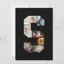 Schwarz-weiß Buchstabe S Fotocollage Feiertagskarte