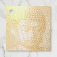 Schwarz-Weiß-Buddha-Gesichtsstatue, gebildet von L