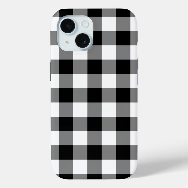 Schwarz-Weiß-Buffalo Kariert Case-Mate iPhone Hülle (Rückseite)