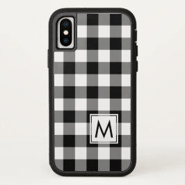 Schwarz-Weiß-Buffalo Kariert mit Monogramm Case-Mate iPhone 14 Hülle