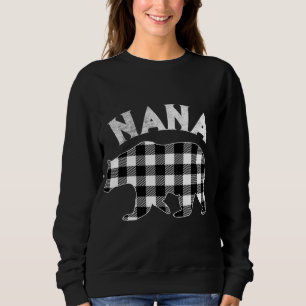 Schwarz-Weiß Buffalo Kariert Nana Bären Weihnachte Sweatshirt