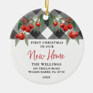 Schwarz & Weiß Buffalo Kariert Neue Zuhause House Keramik Ornament