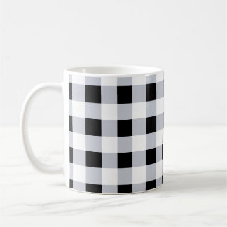 Schwarz-Weiß-Buffalo Karierter Karo Bauernhof Kaffeetasse