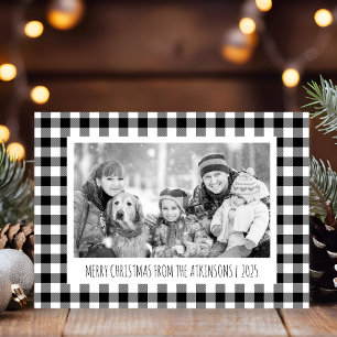 Schwarz & Weiß Buffalo Kariertes Foto Weihnachten