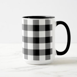 Schwarz-Weiß-Buffalo-Karo Tasse