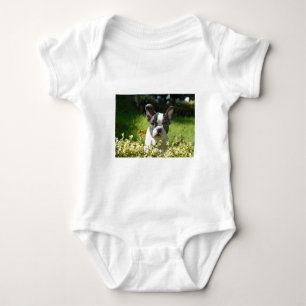 Schwarz-Weiß-Bull-Hunde-Welpe Baby Strampler