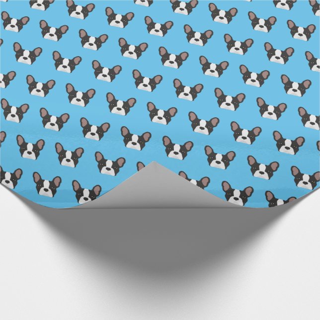 Schwarz-Weiß-Bulldog-Papier Geschenkpapier (Ecke)