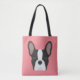 Schwarz-Weiß-Bulldog-Tote-Tasche Tasche