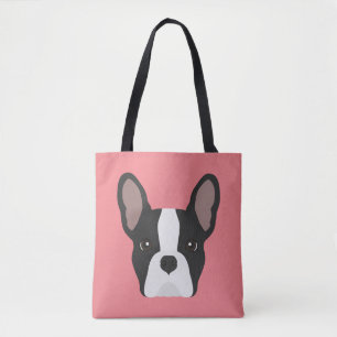 Schwarz-Weiß-Bulldog-Tote-Tasche Tasche