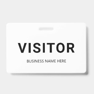 Schwarz-Weiß-Business-Visitor-Abzeichen Ausweis