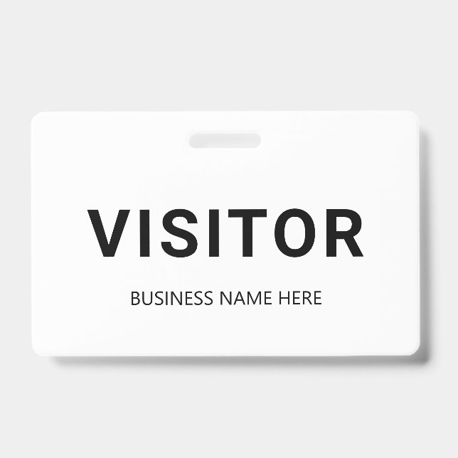 Schwarz-Weiß-Business-Visitor-Abzeichen Ausweis (Vorderseite)