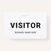 Schwarz-Weiß-Business-Visitor-Abzeichen