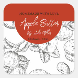 Schwarz-Weiß-Butteretikett Quadratischer Aufkleber