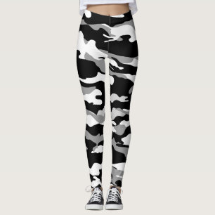 Schwarz-Weiß-Camouflage Camouflage-Leggings Leggings