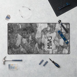 Schwarz-Weiß-Camouflage Camouflage Monogramm Schreibtischunterlage
