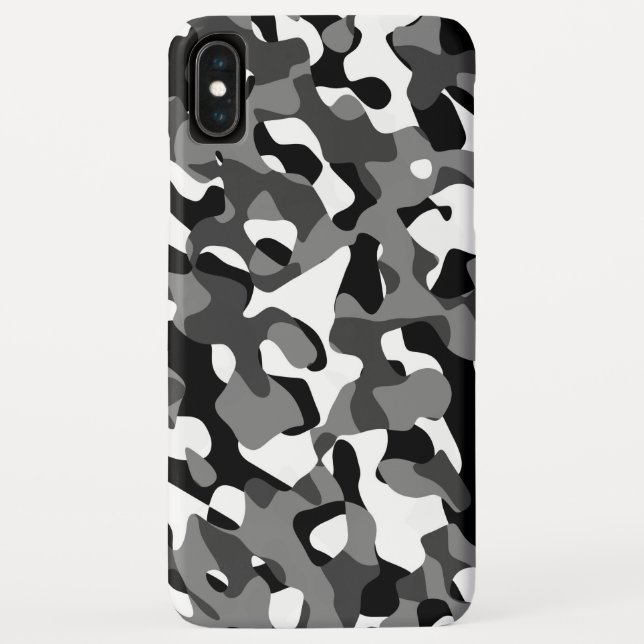 Schwarz-Weiß-Camouflage-Druckmuster Case-Mate iPhone Hülle (Rückseite)