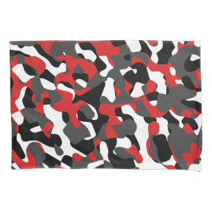 Schwarz-Weiß-Camouflage Druckmuster Kissenbezug