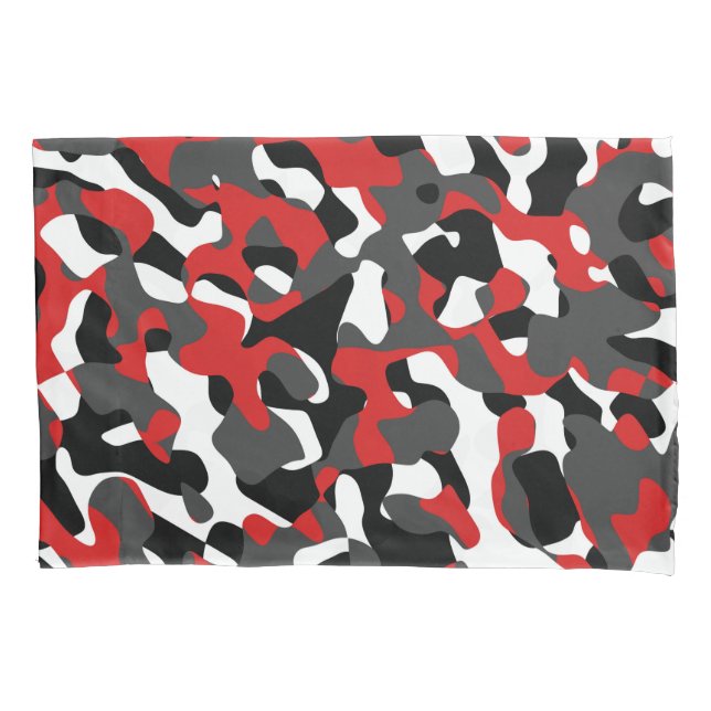 Schwarz-Weiß-Camouflage Druckmuster Kissenbezug (Vorderseite)