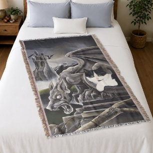 Schwarz-weiß Cat Gargoyle Decke