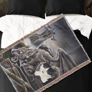 Schwarz-weiß Cat Gargoyle Decke
