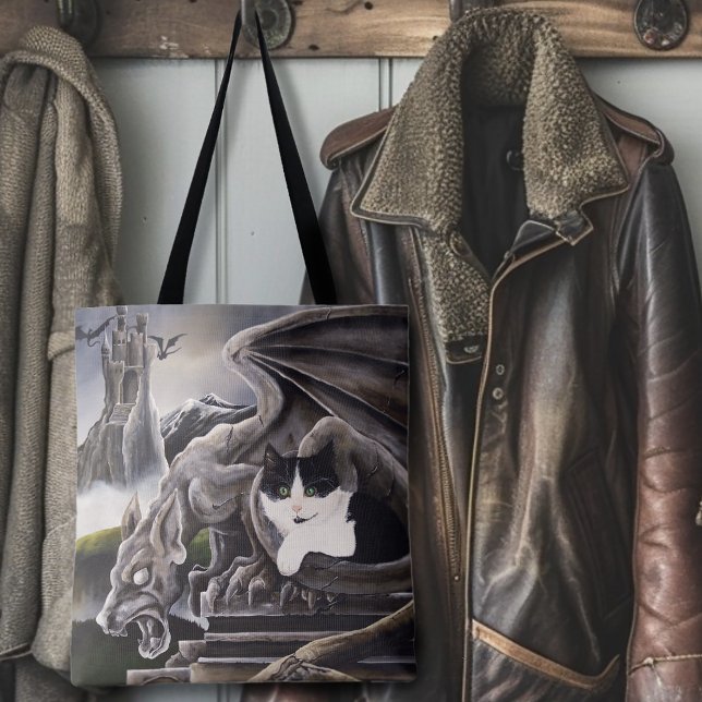 Schwarz-weiß Cat Gargoyle Tasche (Von Creator hochgeladen)