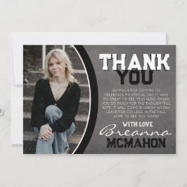 Schwarz-Weiß-Chalkboard-Abschluss Danke-Karte Einladung