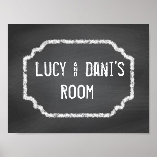 Schwarz-Weiß Chalkboard Zimmergenossen Wand an Wan Poster (Vorne)