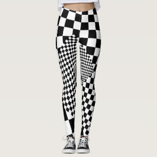 Schwarz-Weiß-   CheckerboardLeggings Leggings