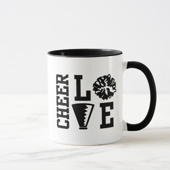 Schwarz-Weiß-Cheerleader, Cheer-Liebe Tasse (Rechts)