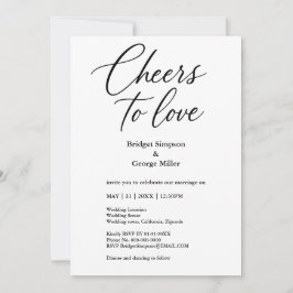 Schwarz-Weiß-Chef für Liebe Eleganter Hochzeitszau Einladung