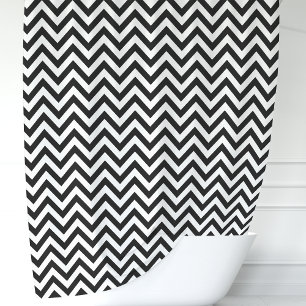 Schwarz-Weiß-Chevron Duschvorhang