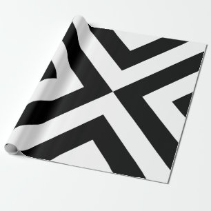 Schwarz-Weiß-Chevrons Geschenkpapier