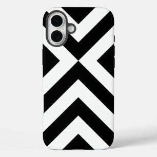 Schwarz-Weiß-Chevrons iPhone 16 Plus Hülle