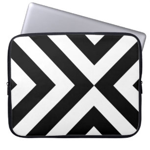 Schwarz-Weiß-Chevrons Laptopschutzhülle