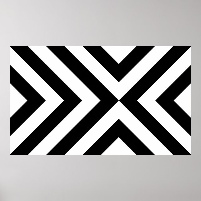 Schwarz-Weiß-Chevrons Poster (Vorne)