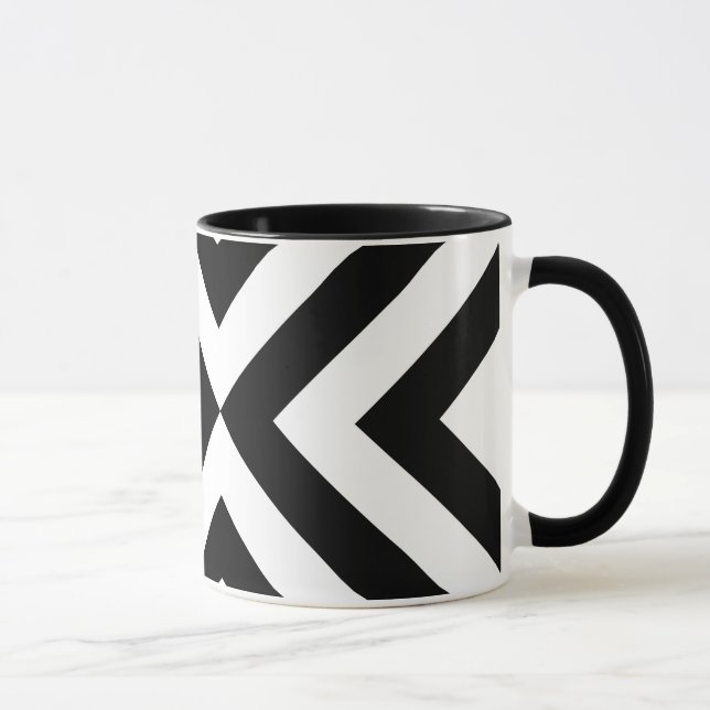 Schwarz-Weiß-Chevrons Tasse (Rechts)
