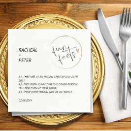 Schwarz-weiß Chic Modern Fun Fakts Skripteinbruch Serviette