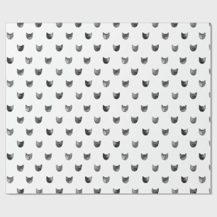 Schwarz-Weiß Chic Süße Katzenmuster Geschenkpapier