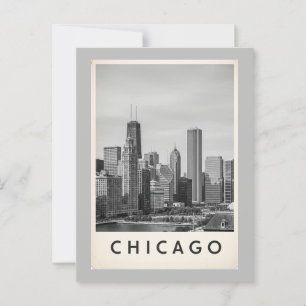 schwarz-weiß Chicago Postkarte
