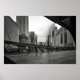 Schwarz-Weiß-Chicago-View-Fotografie Poster