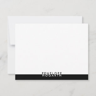 Schwarz-weiß Classic Moderner Minimalistischer Far Mitteilungskarte