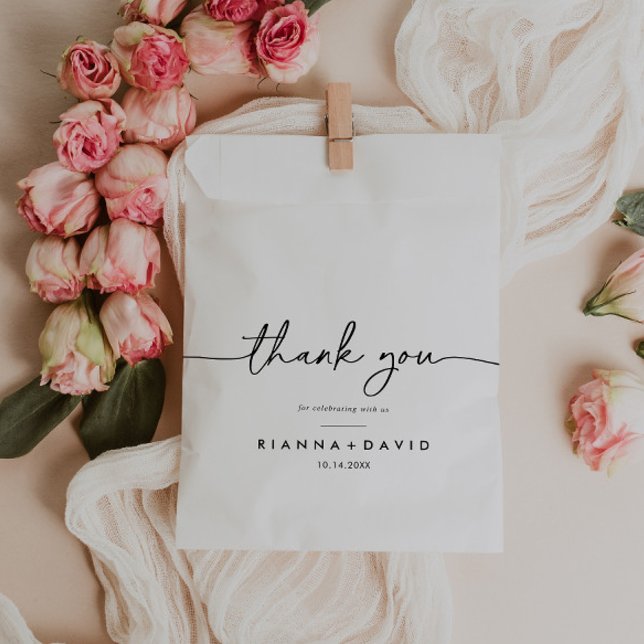 Schwarz-weiß Classic Vielen Dank für Ihre Hochzeit Geschenktütchen (Von Creator hochgeladen)