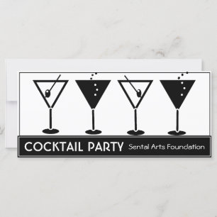 Schwarz-Weiß-Cocktail-Party Einladung